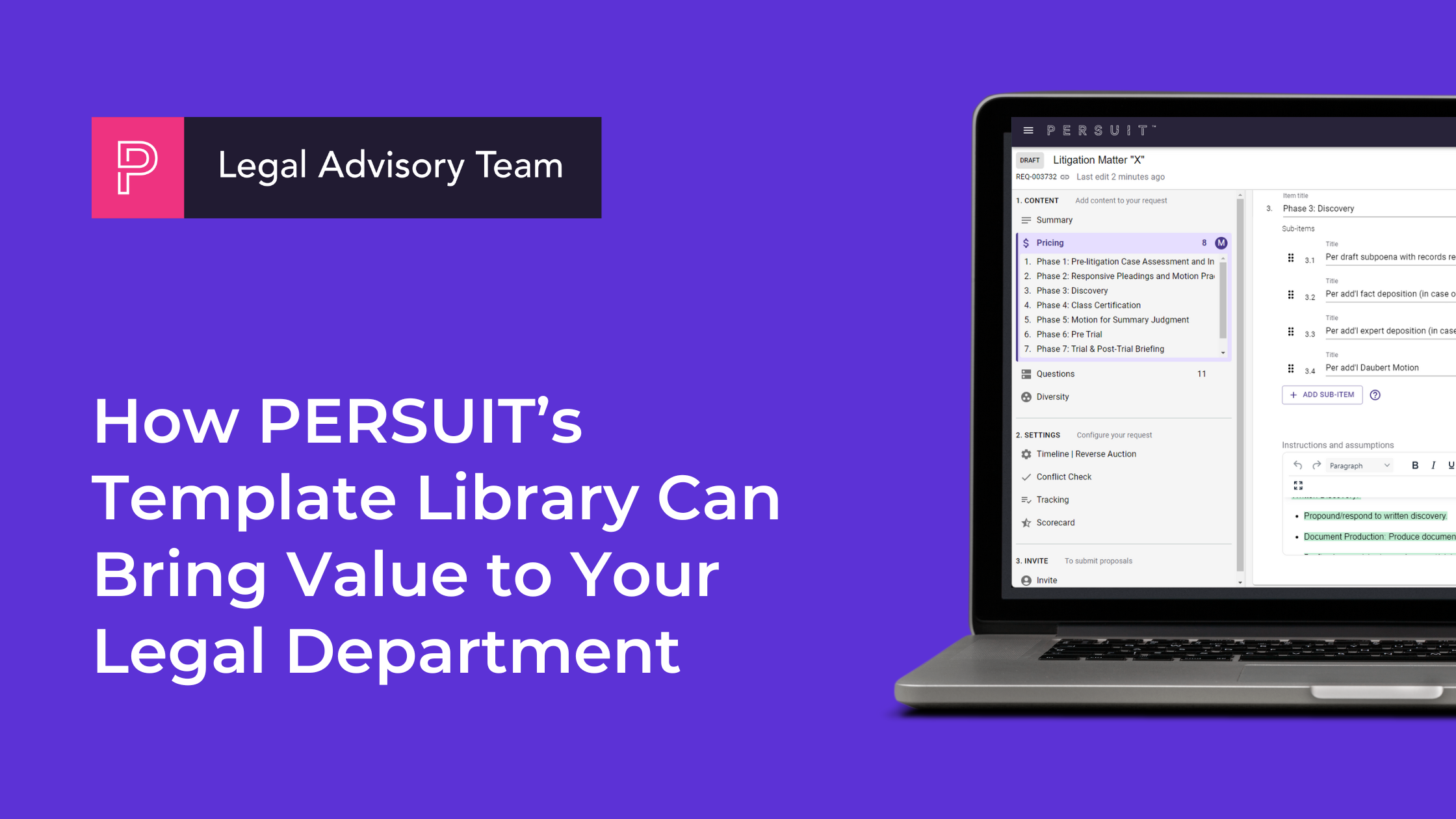 How PERSUIT's Template Library Can Bring Value to Your Legal Department