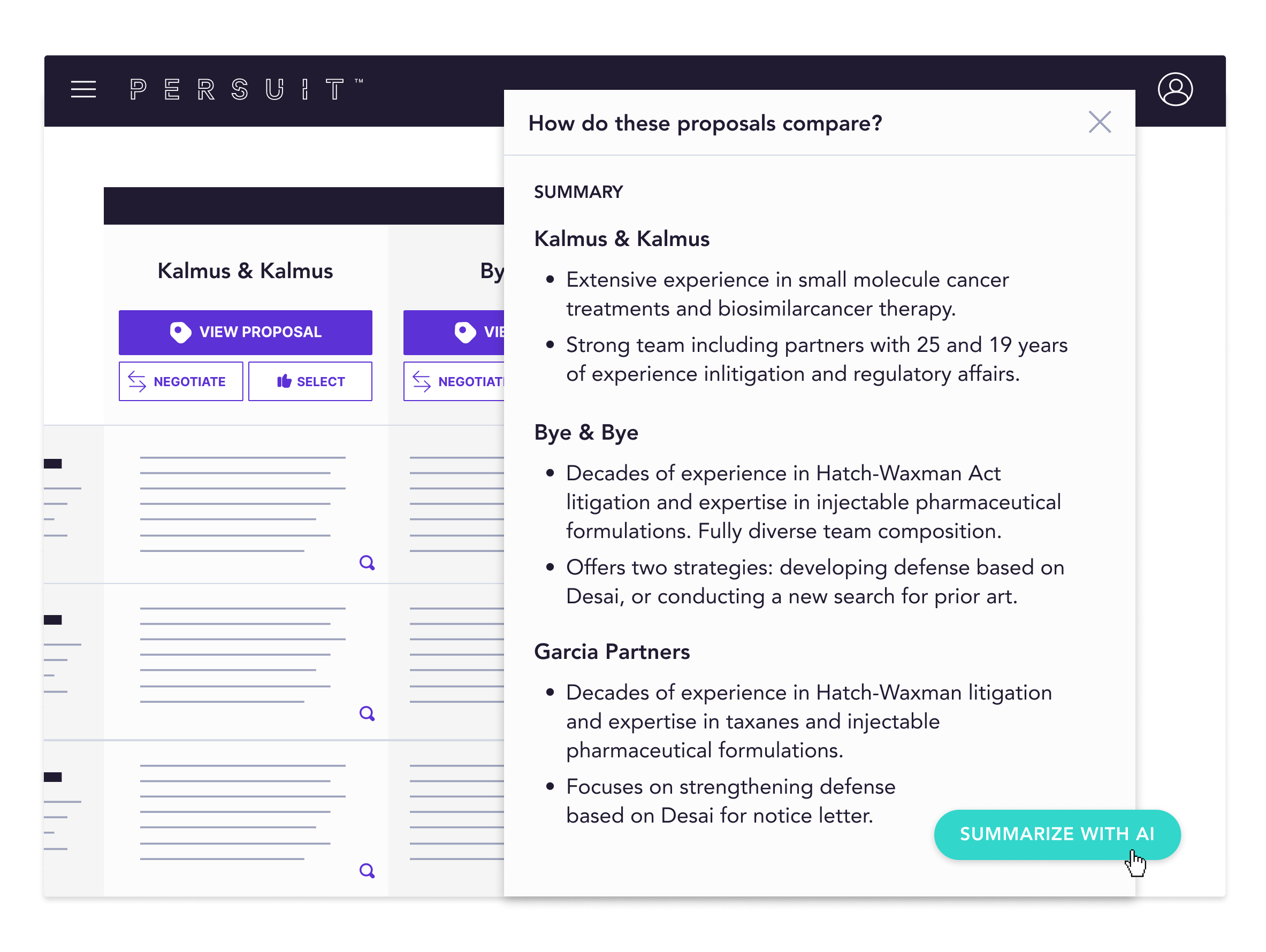 PERSUIT & AI: Quickly Uncover the Strengths and Weaknesses of Each Firm with Proposal Analyzer